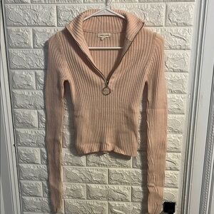 Silence + Noise Ribbed Sweater in Soft Pink